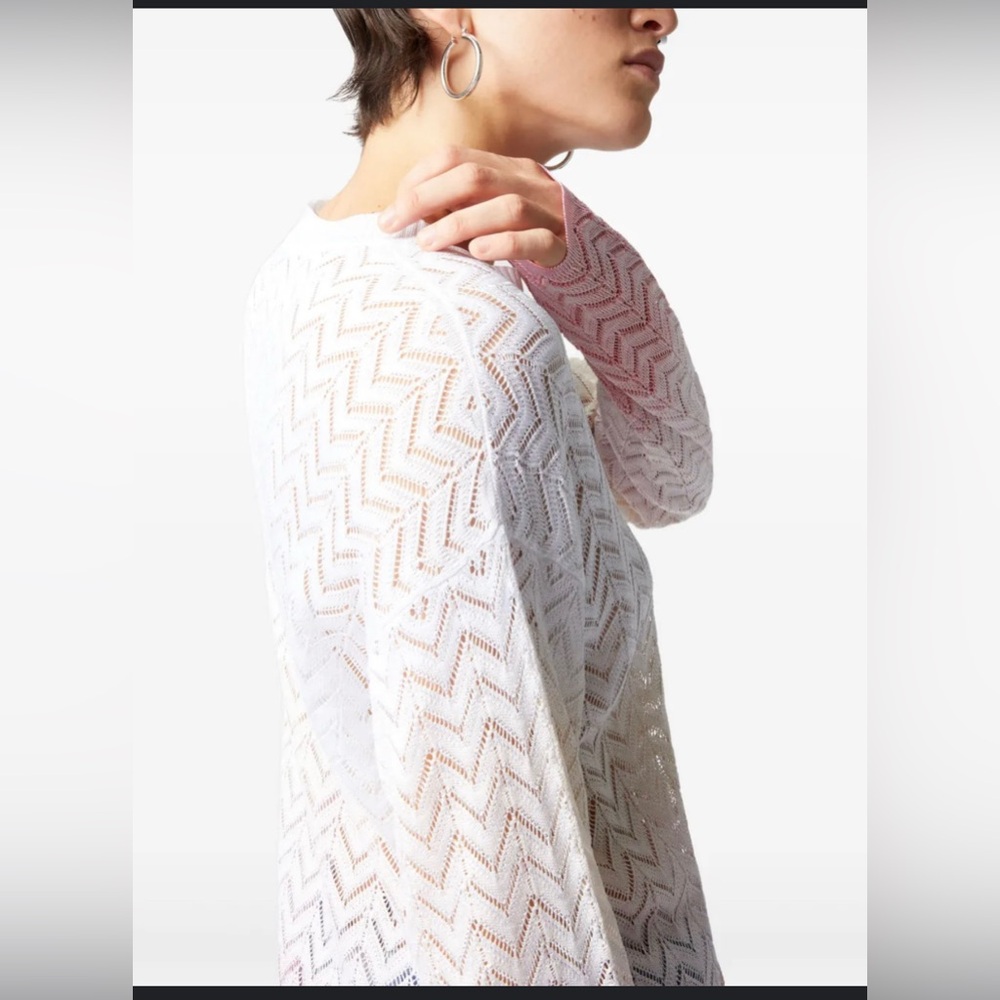 Romantic Lightweight White Crochet Open-Knit Sweater